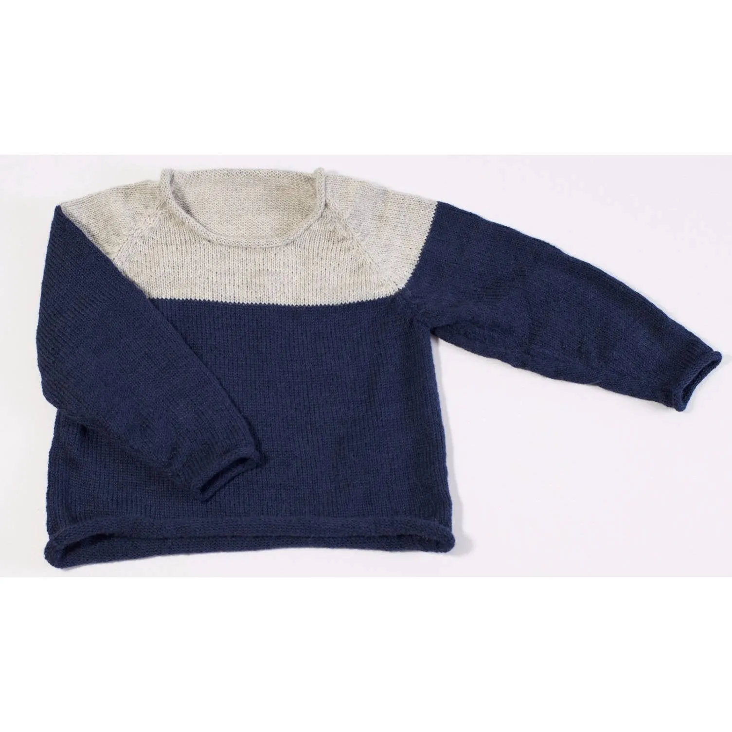 Handknitted Alpaca Wool Unisex Sweater (Navy)
