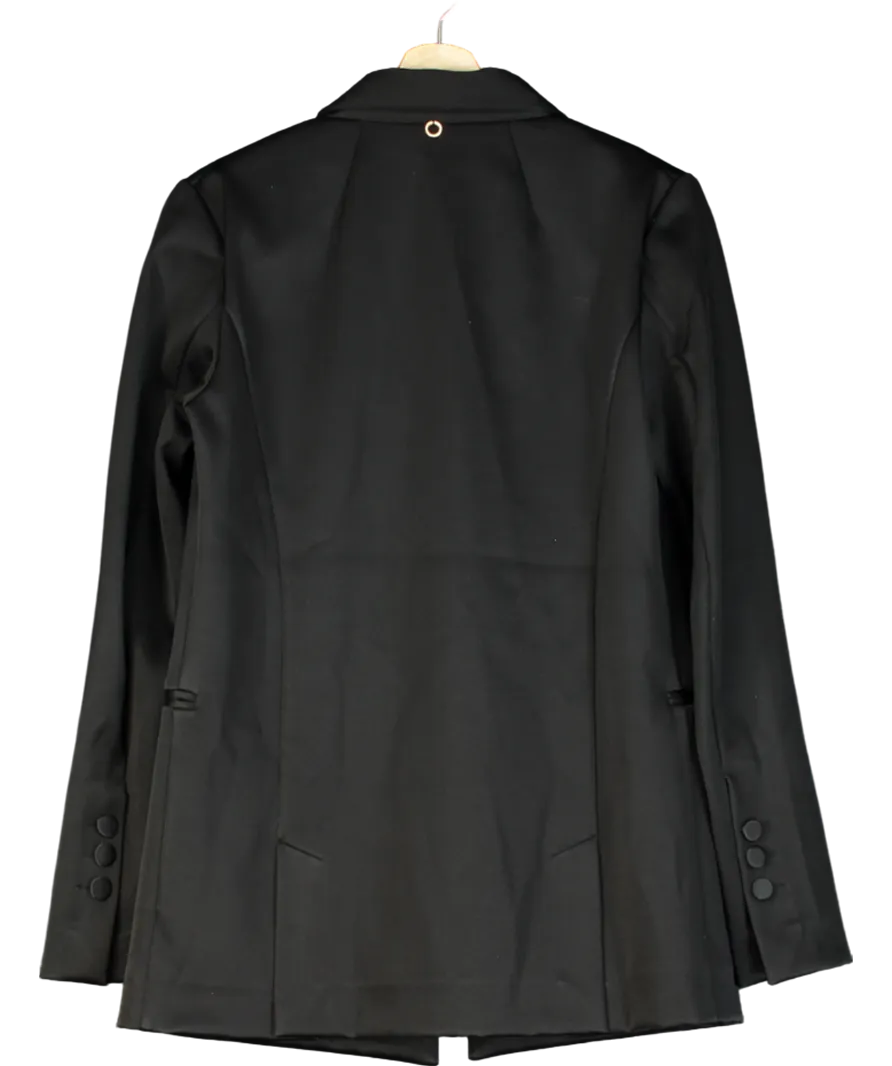 Hanne Bloch Black Satin Single Breasted Blazer One Size