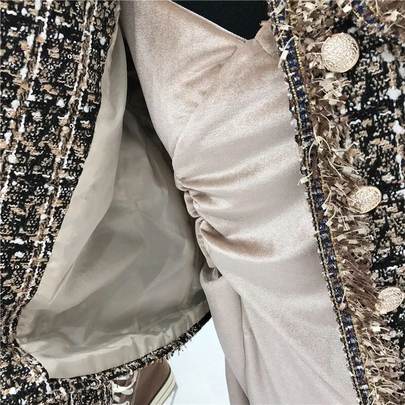 High-quality Elegant Jacket Women's Short Tweed Chic Jacket