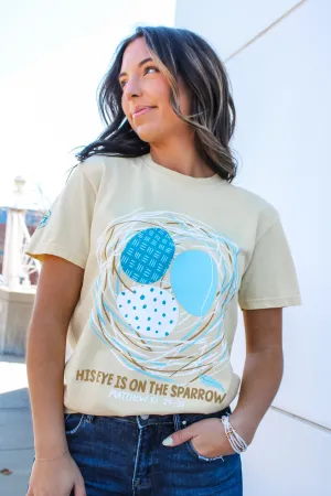 His Eye Is On The Sparrow Graphic Tee • Lemon