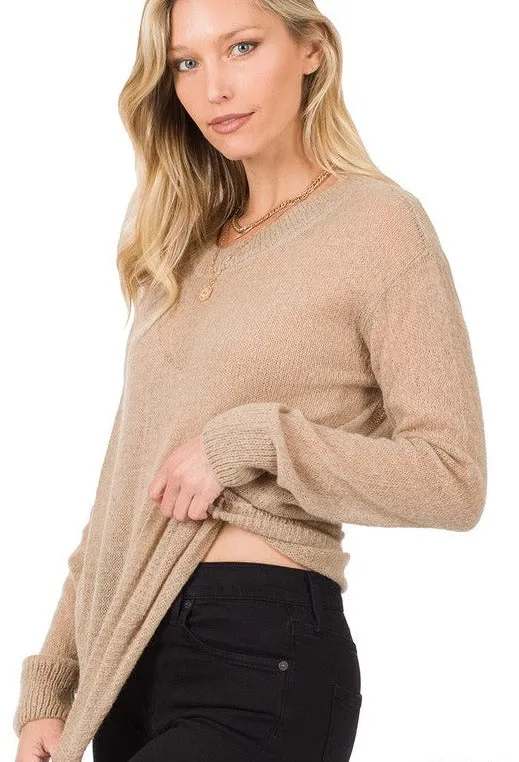 I SEE THROUGH YOU SWEATER | ASH MOCHA |