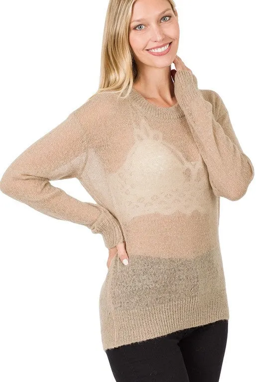 I SEE THROUGH YOU SWEATER | ASH MOCHA |