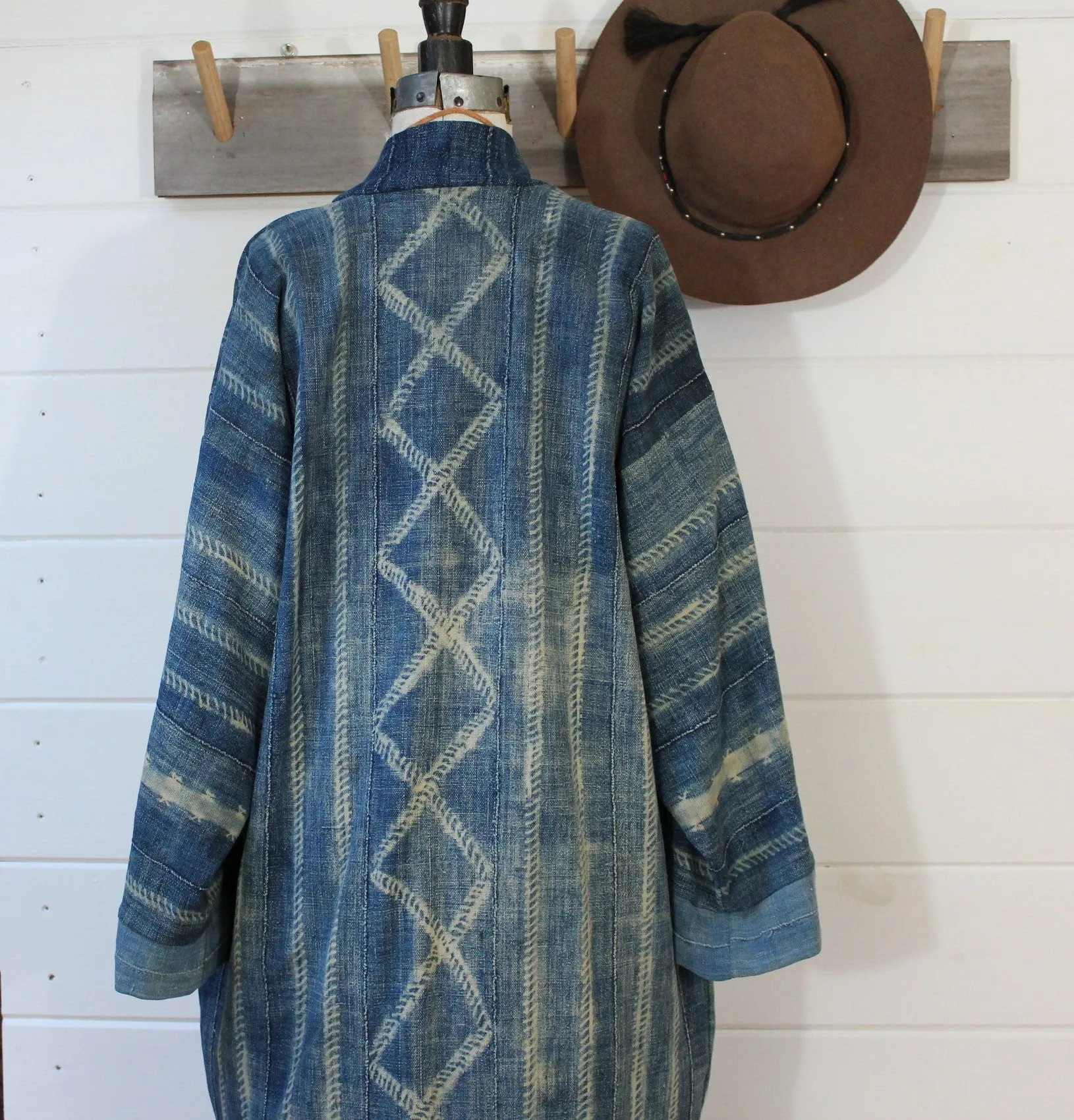 Indigo Shibori Duster Jacket