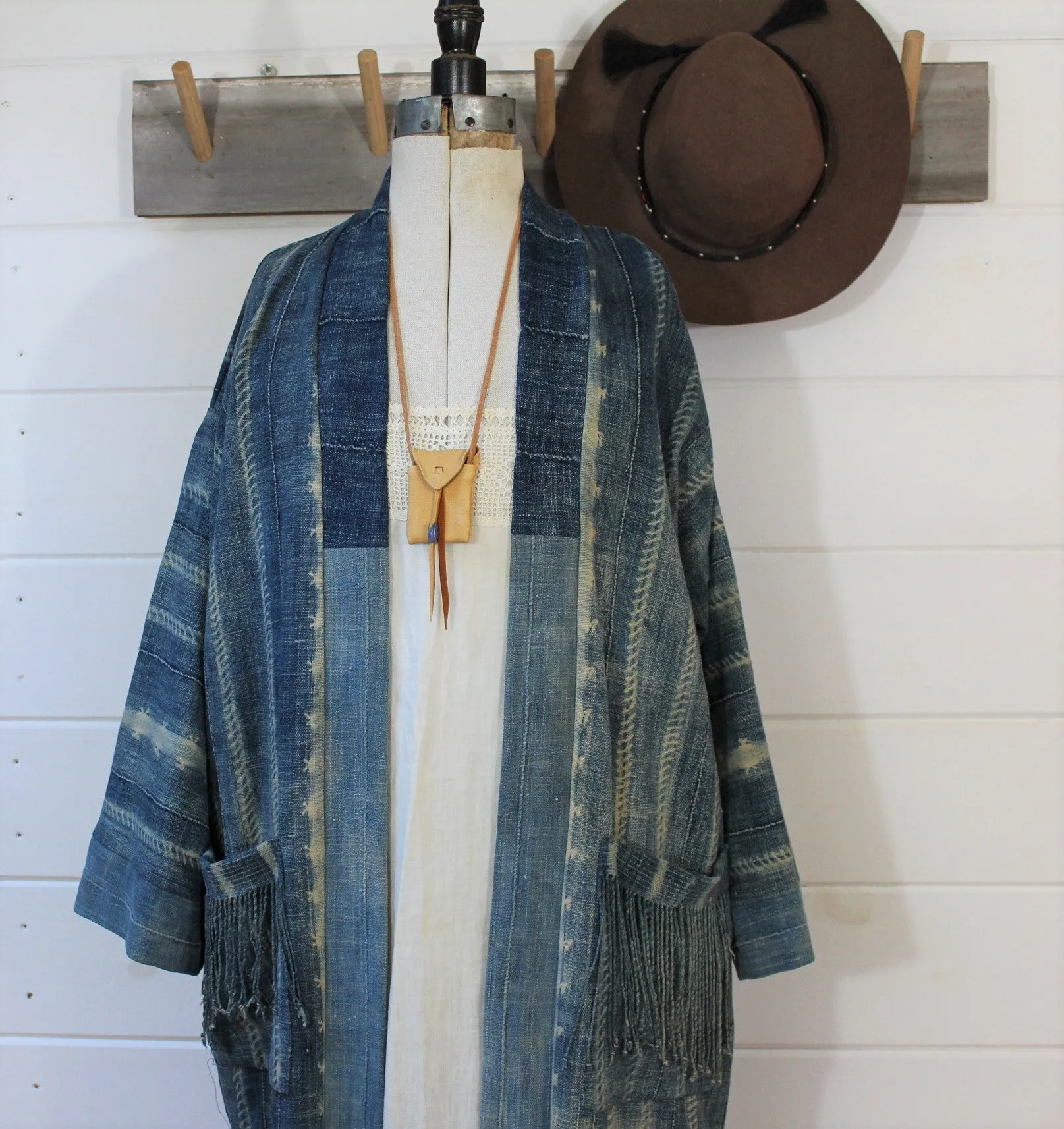 Indigo Shibori Duster Jacket