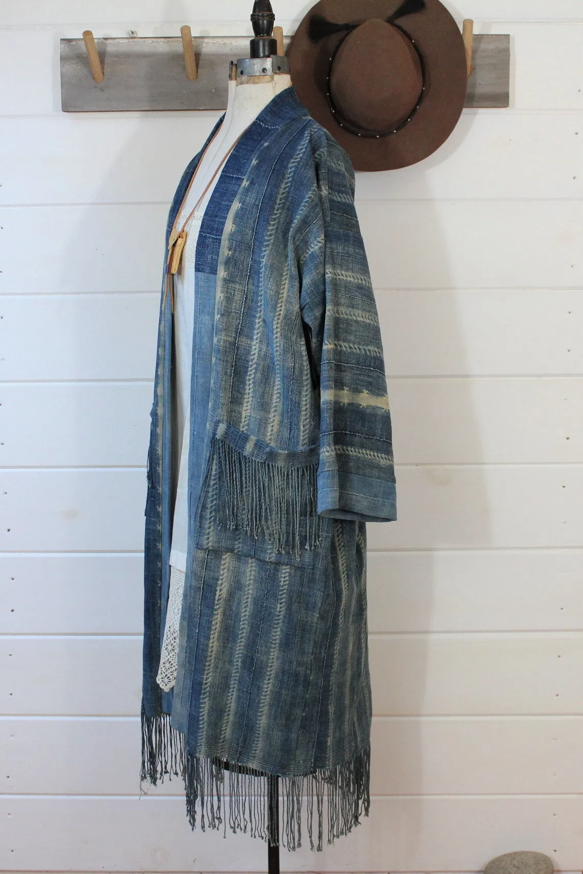 Indigo Shibori Duster Jacket