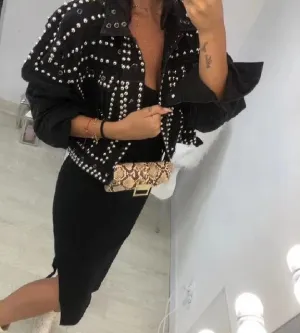 Jacket Women 2019 Autumn Hand Rivet Studded Denim Jacket Loose Outwear Female New Students Casual Short Jeans Coats