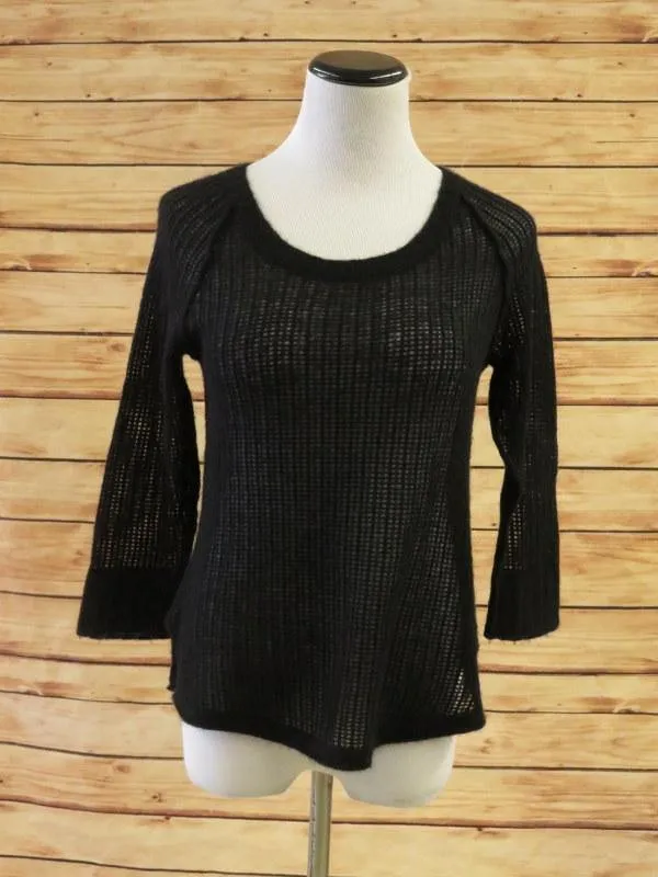James Perse Women's Sweater: Black 100% Cashmere Size 0, Pre-owned