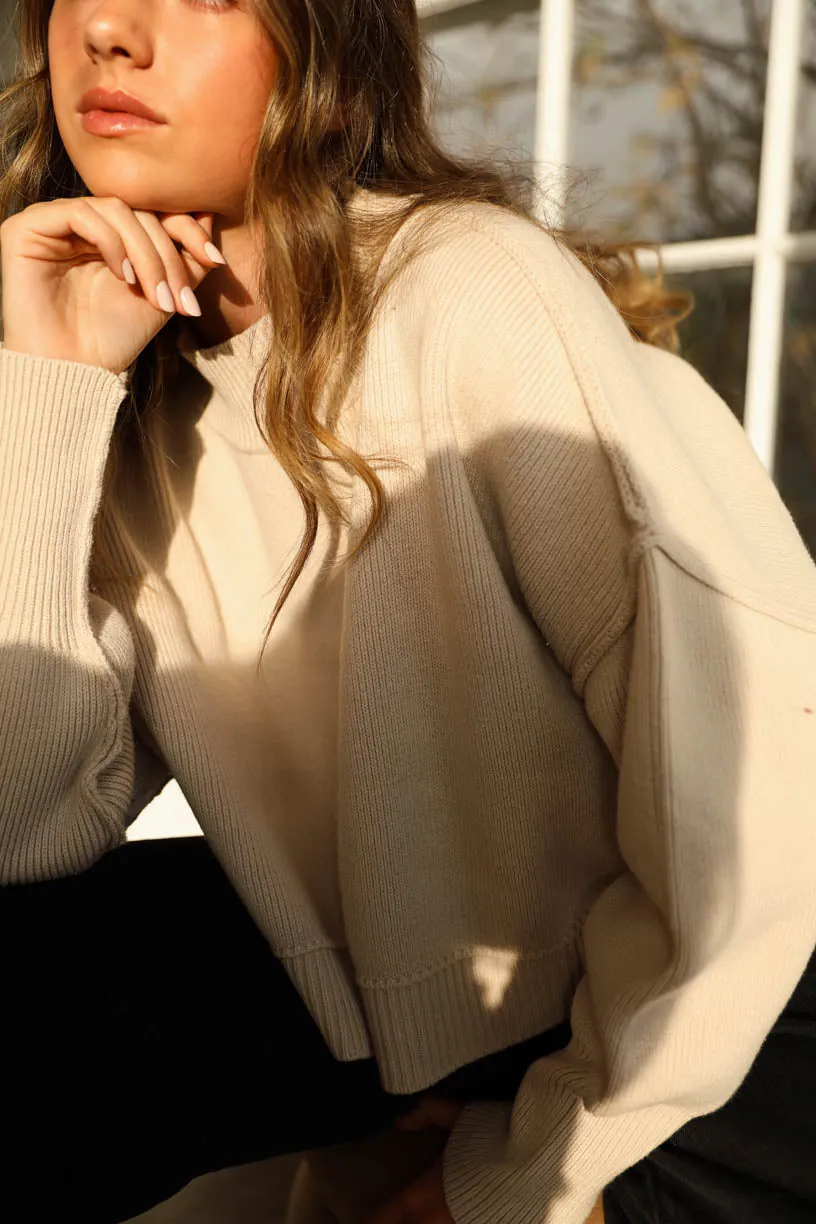Jordan Sweater Short in Cream