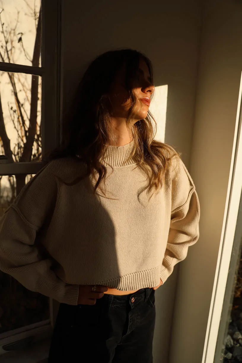 Jordan Sweater Short in Cream