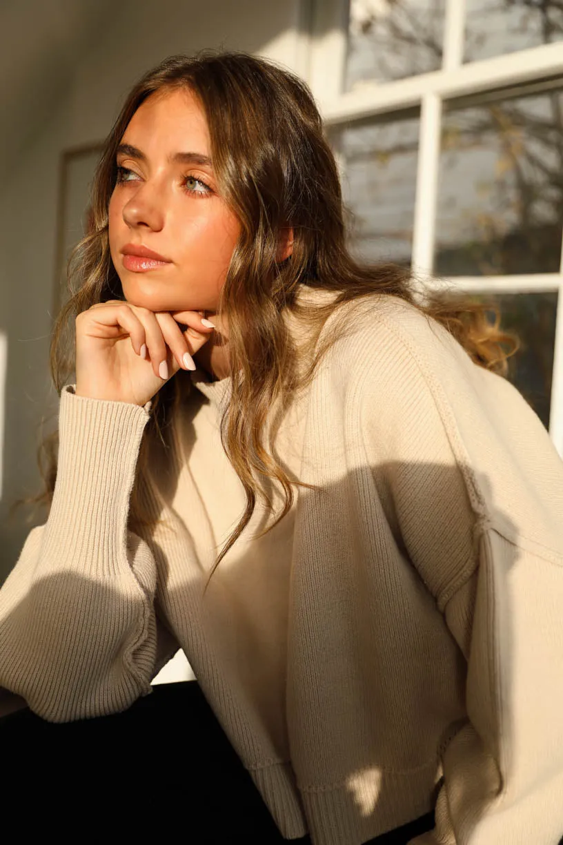 Jordan Sweater Short in Cream