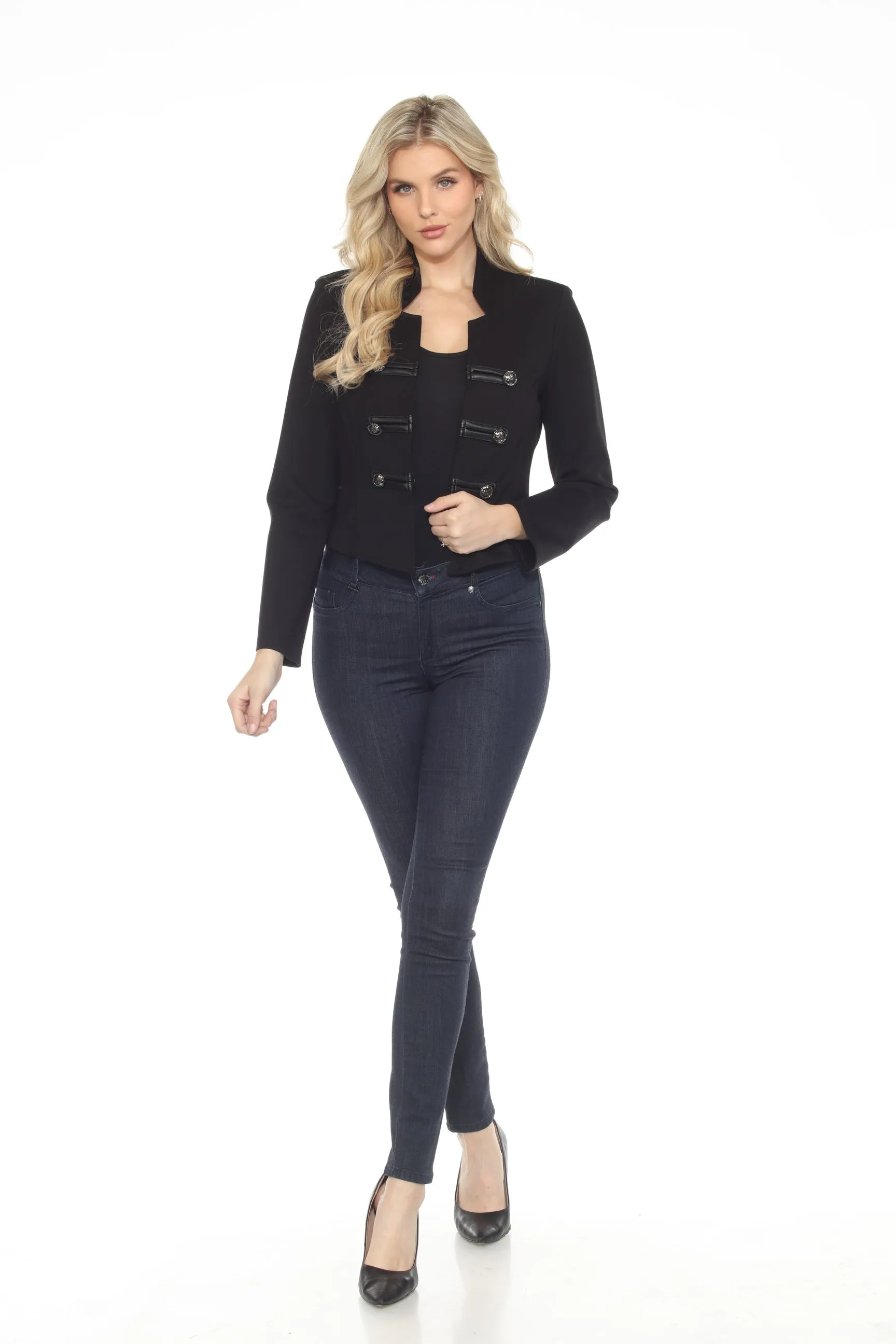 Joseph Ribkoff Black Double Breasted Military Jacket 244127