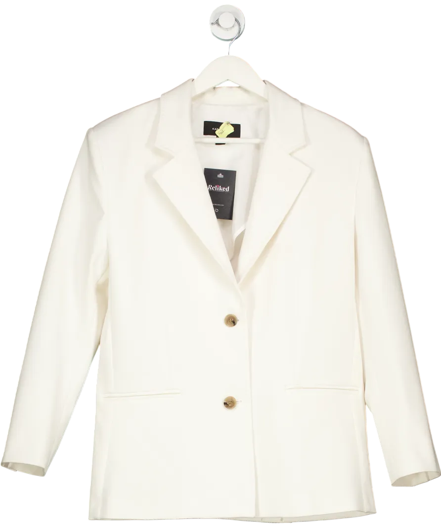 Karen Millen Cream Stitch Detail Blazer UK 10