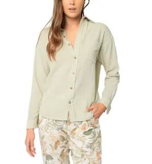 Karley Light Sage Button Down