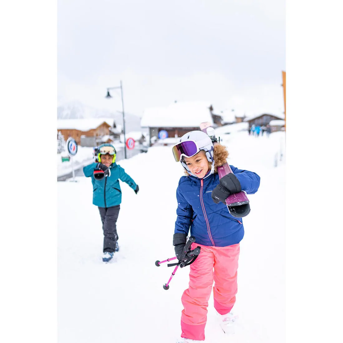 Kids’ warm and waterproof padded ski jacket - 100 warm