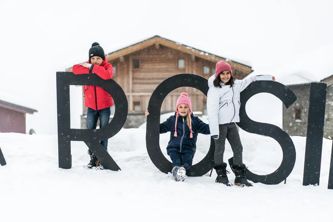 Kids’ warm and waterproof padded ski jacket - 100 warm