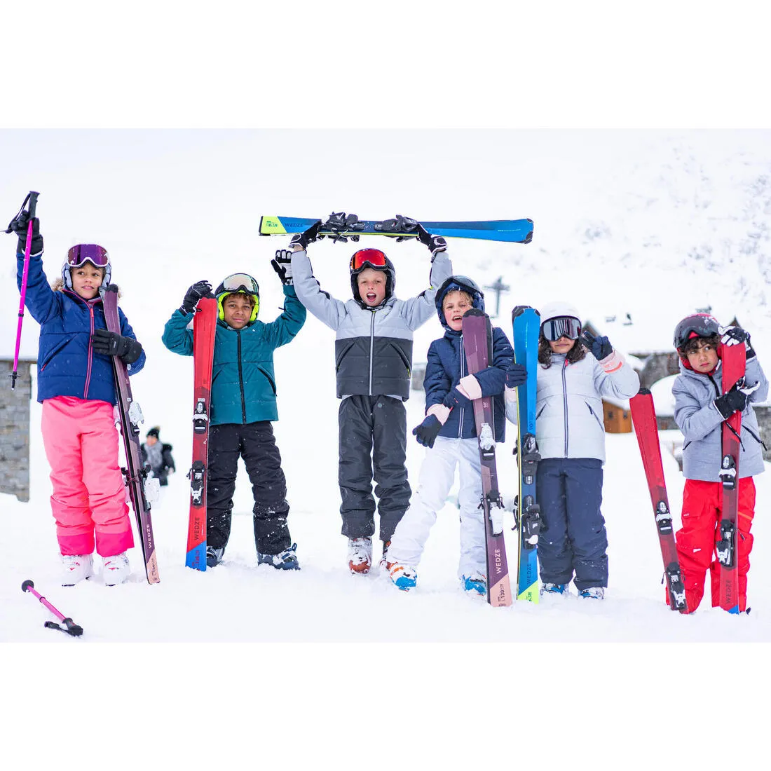 Kids’ warm and waterproof padded ski jacket - 100 warm