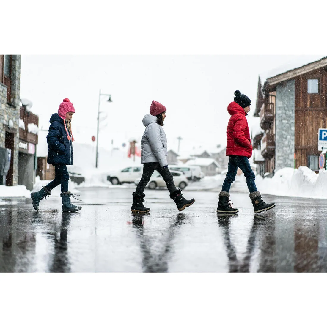 Kids’ warm and waterproof padded ski jacket - 100 warm