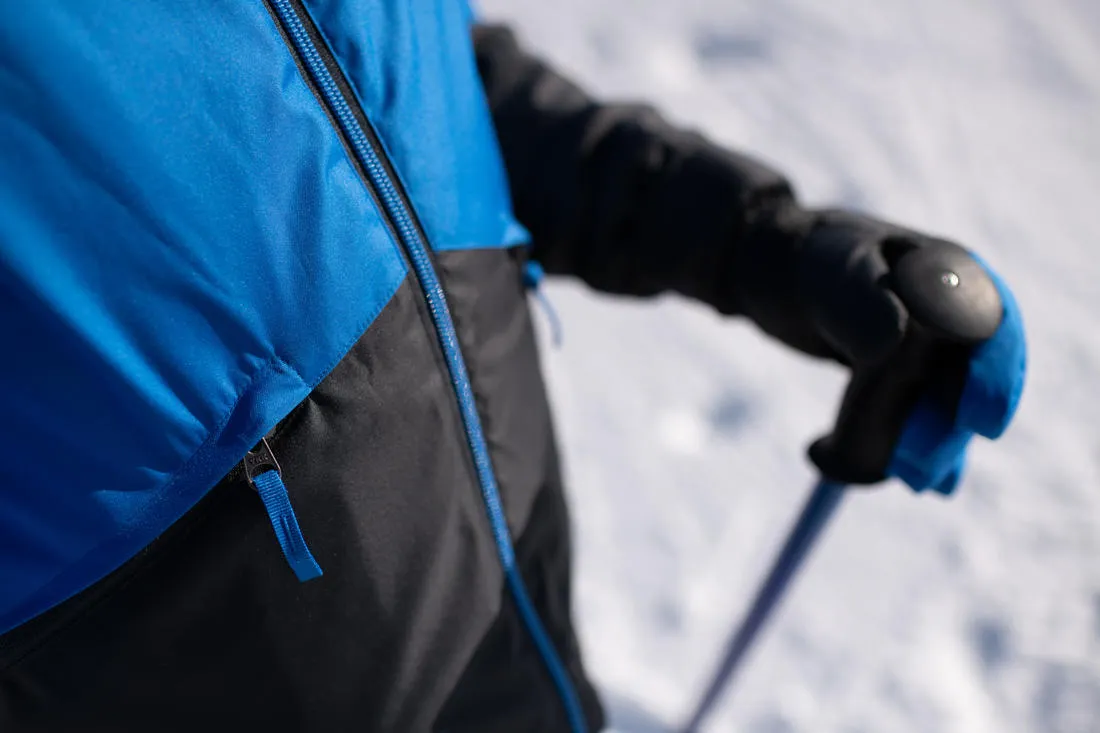 KIDS’ WARM AND WATERPROOF SKI JACKET 100 BLUE