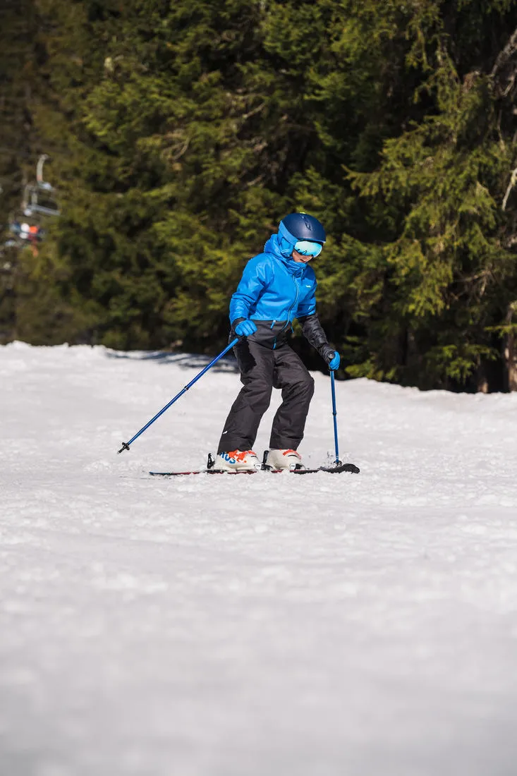 KIDS’ WARM AND WATERPROOF SKI JACKET 100 BLUE