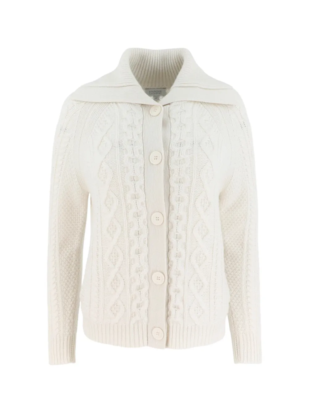 Kinross Luxe Cable Cardigan in Pearl