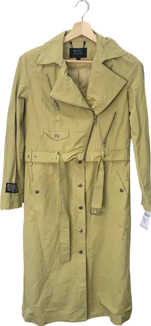 Ksubi Khaki Incognito Biker Trench Coat UK XS