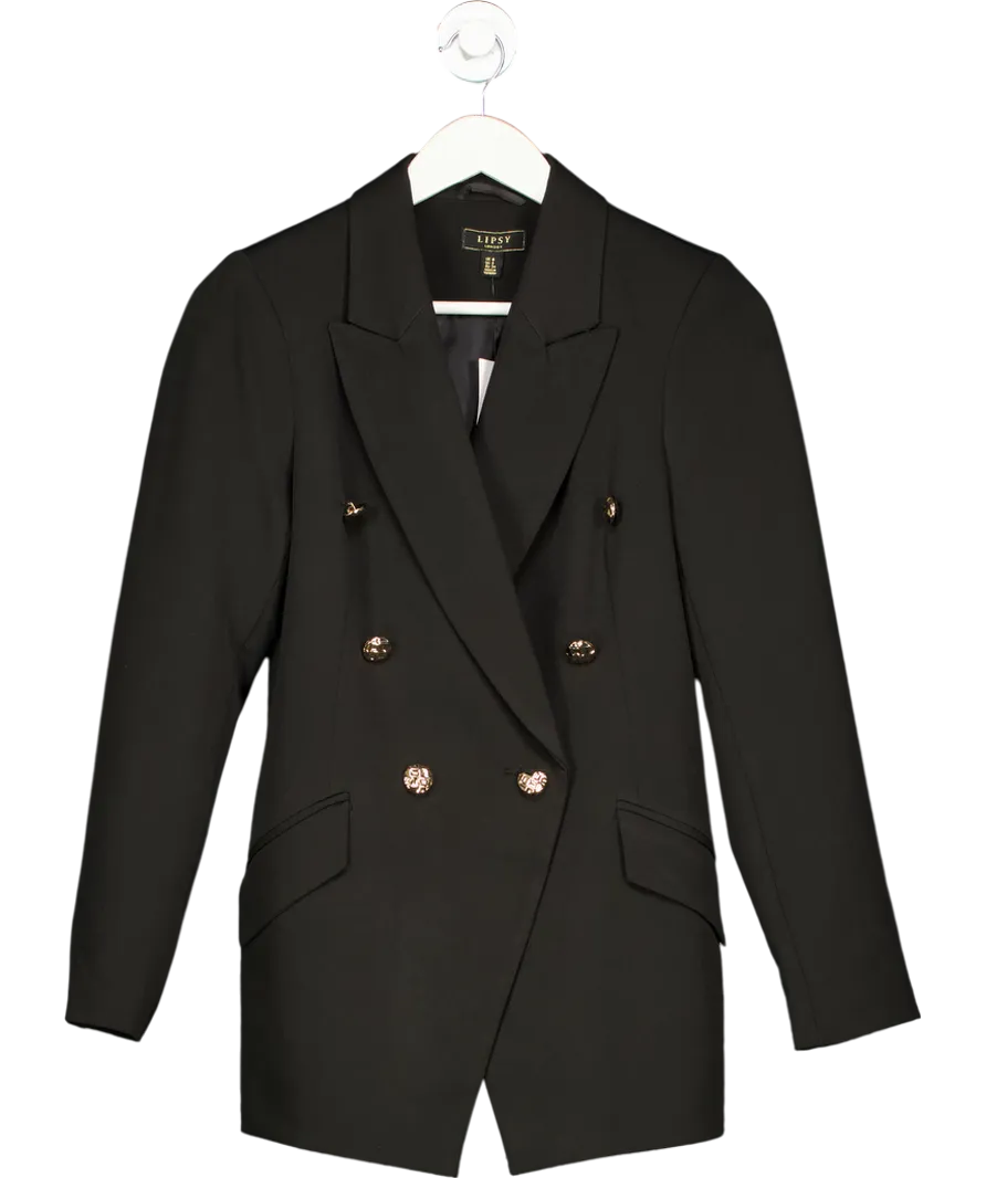 lipsy london Black Double Breasted Blazer UK 6