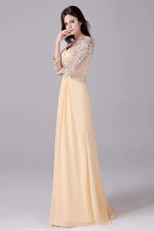 Long sleeves ankle-length sweetheart backless mermaid mother's dress