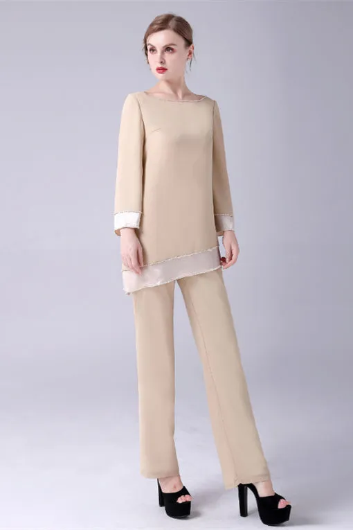 Long sleeves Jewel Asymmetrical mother's shirt