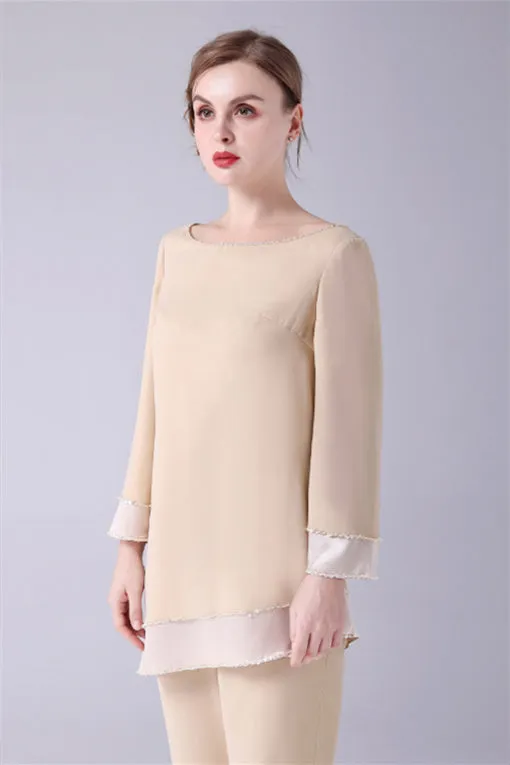 Long sleeves Jewel Asymmetrical mother's shirt