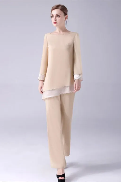 Long sleeves Jewel Asymmetrical mother's shirt