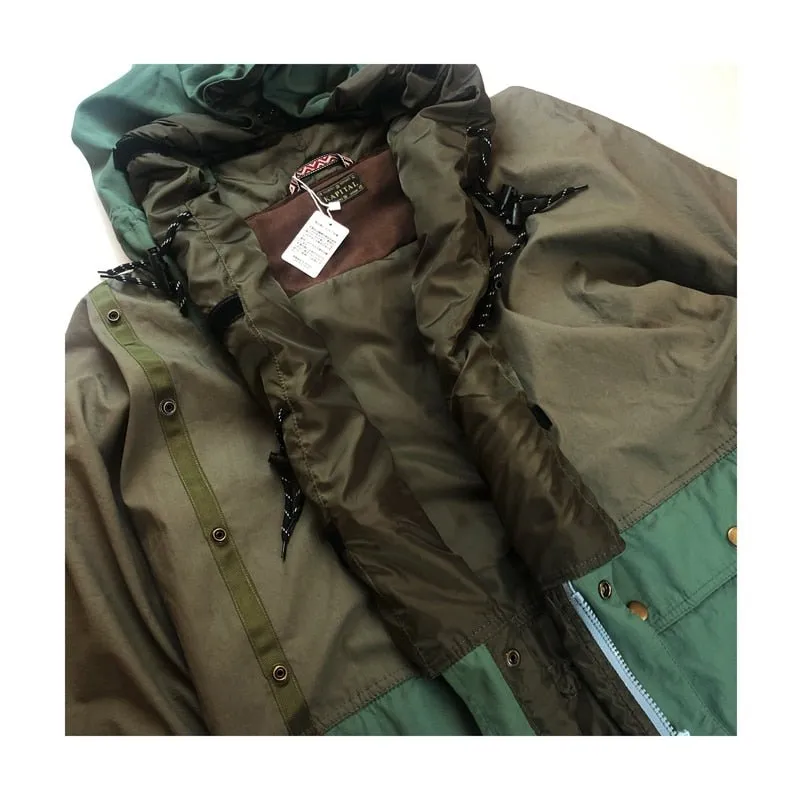Loose Nylon Stitched Pure Cotton Hooded Jacket Women and Men Outerwear Coats