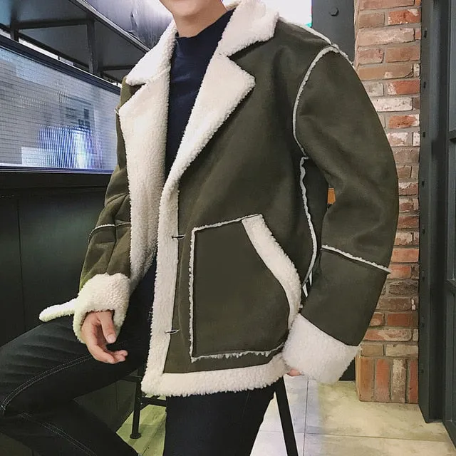 Man Casual Lambswool Jackets  Plus Size