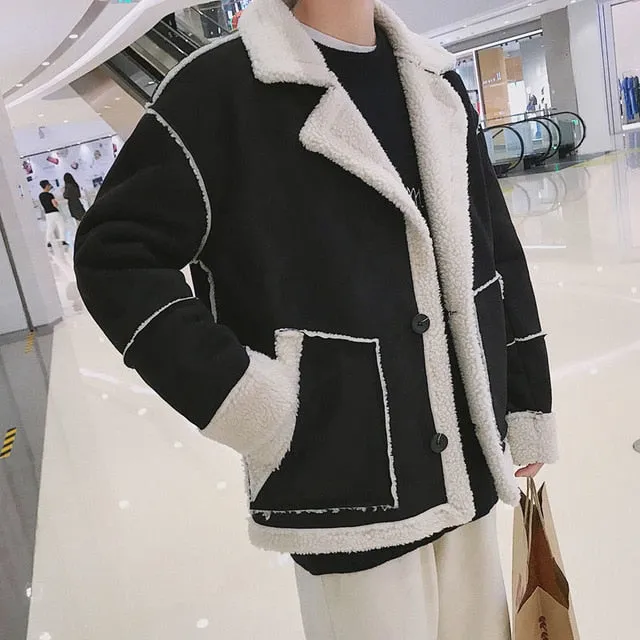 Man Casual Lambswool Jackets  Plus Size