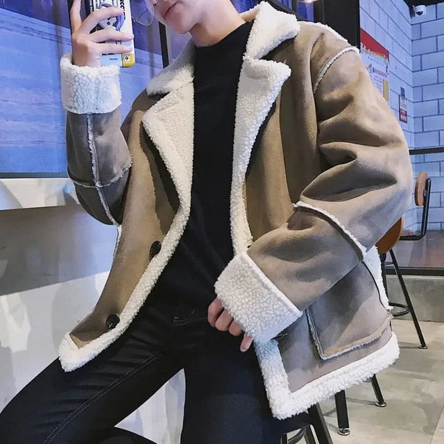 Man Casual Lambswool Jackets  Plus Size