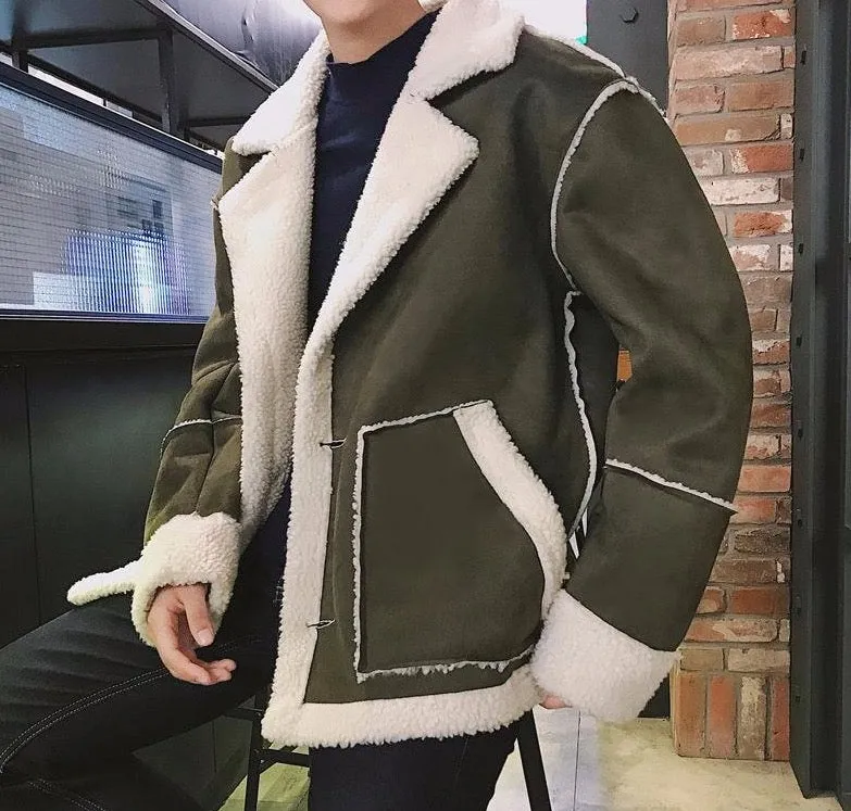Man Casual Lambswool Jackets  Plus Size