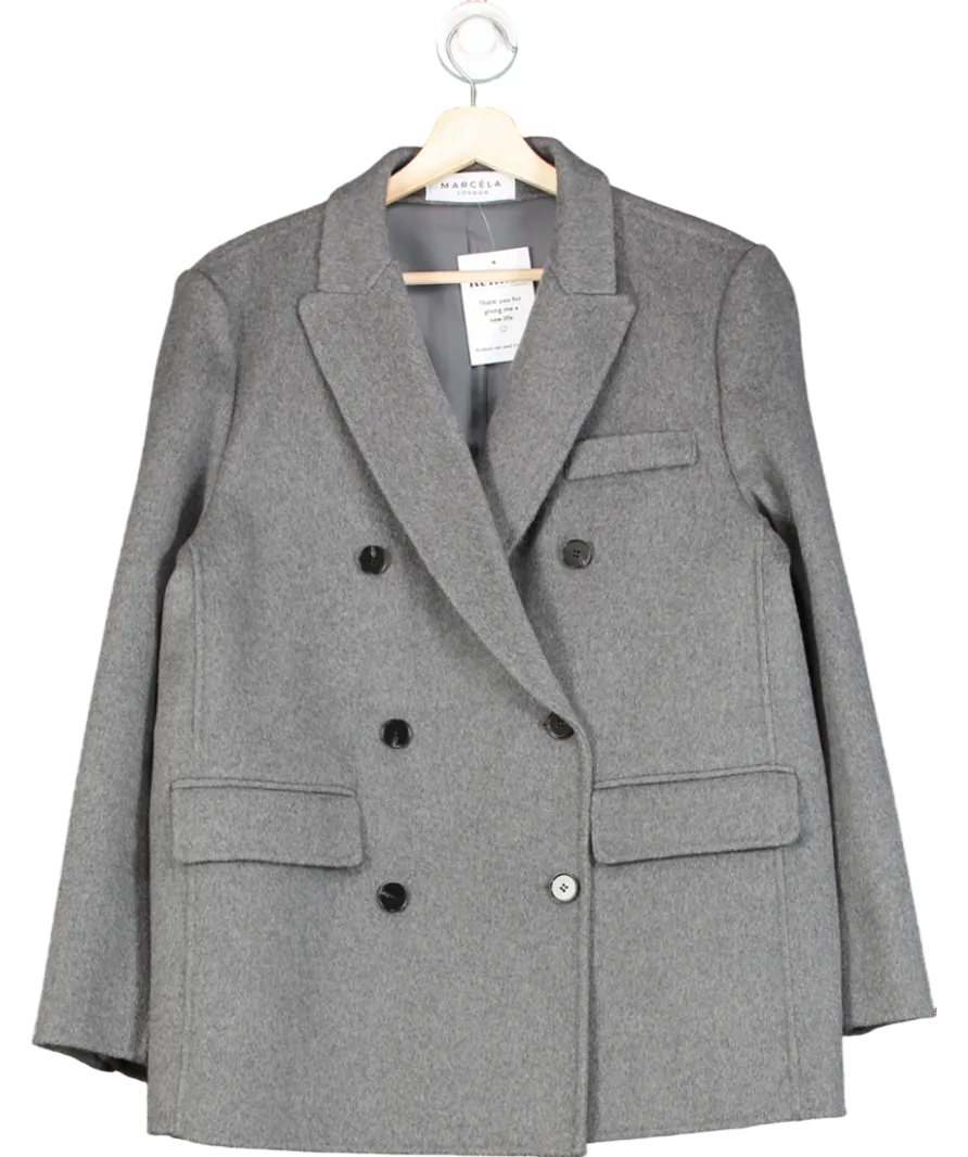 Marcela Grey Brushed Wool Blazer UK S