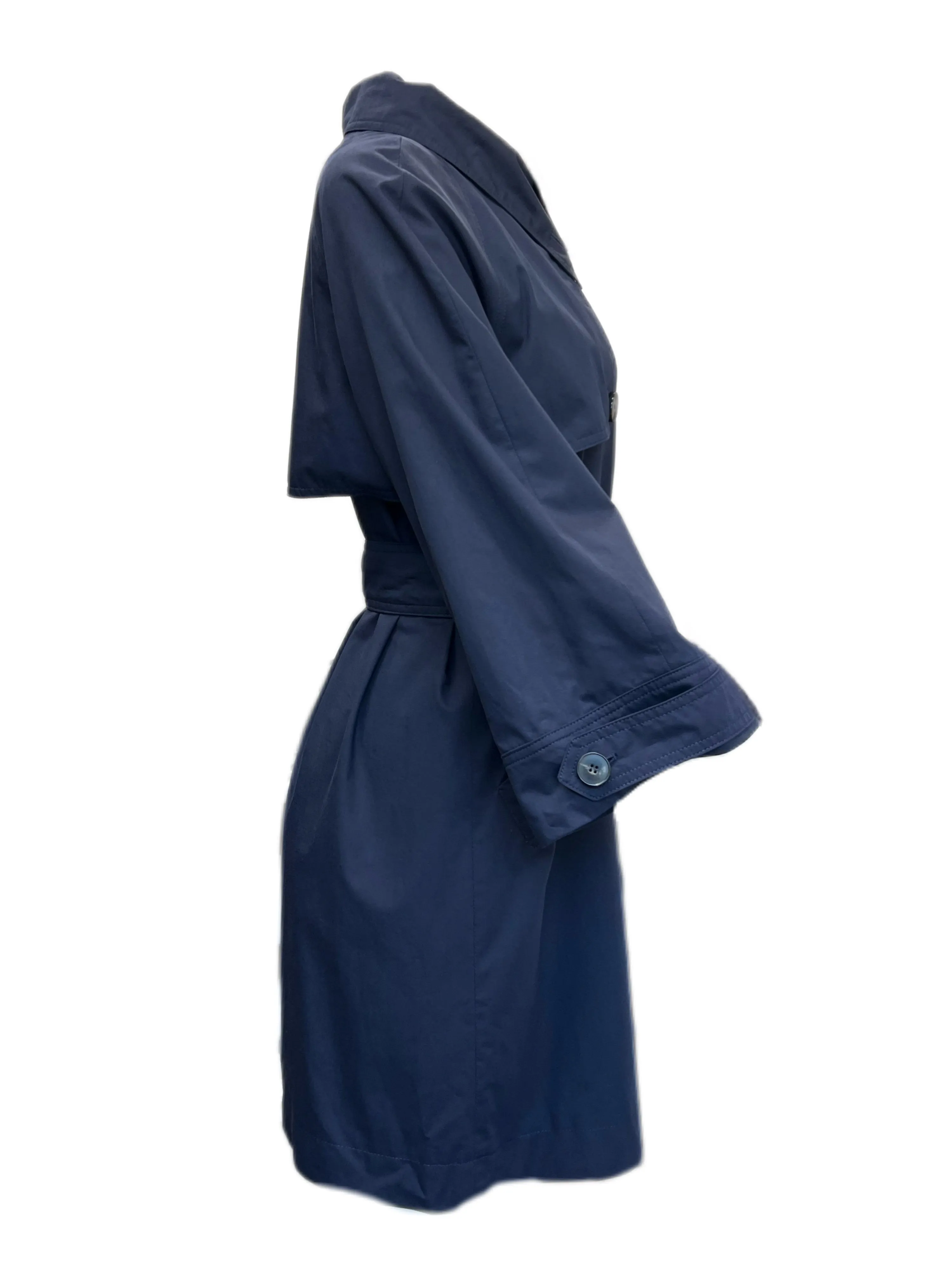 Marella By Max Mara Women's Navy Rail Double Breasted Rain Coat Size 2 NWT
