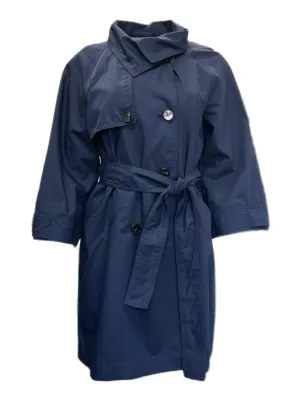 Marella By Max Mara Women's Navy Rail Double Breasted Rain Coat Size 2 NWT