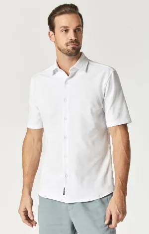 MAVI: Short Sleeve Waffle Button-Down Shirt