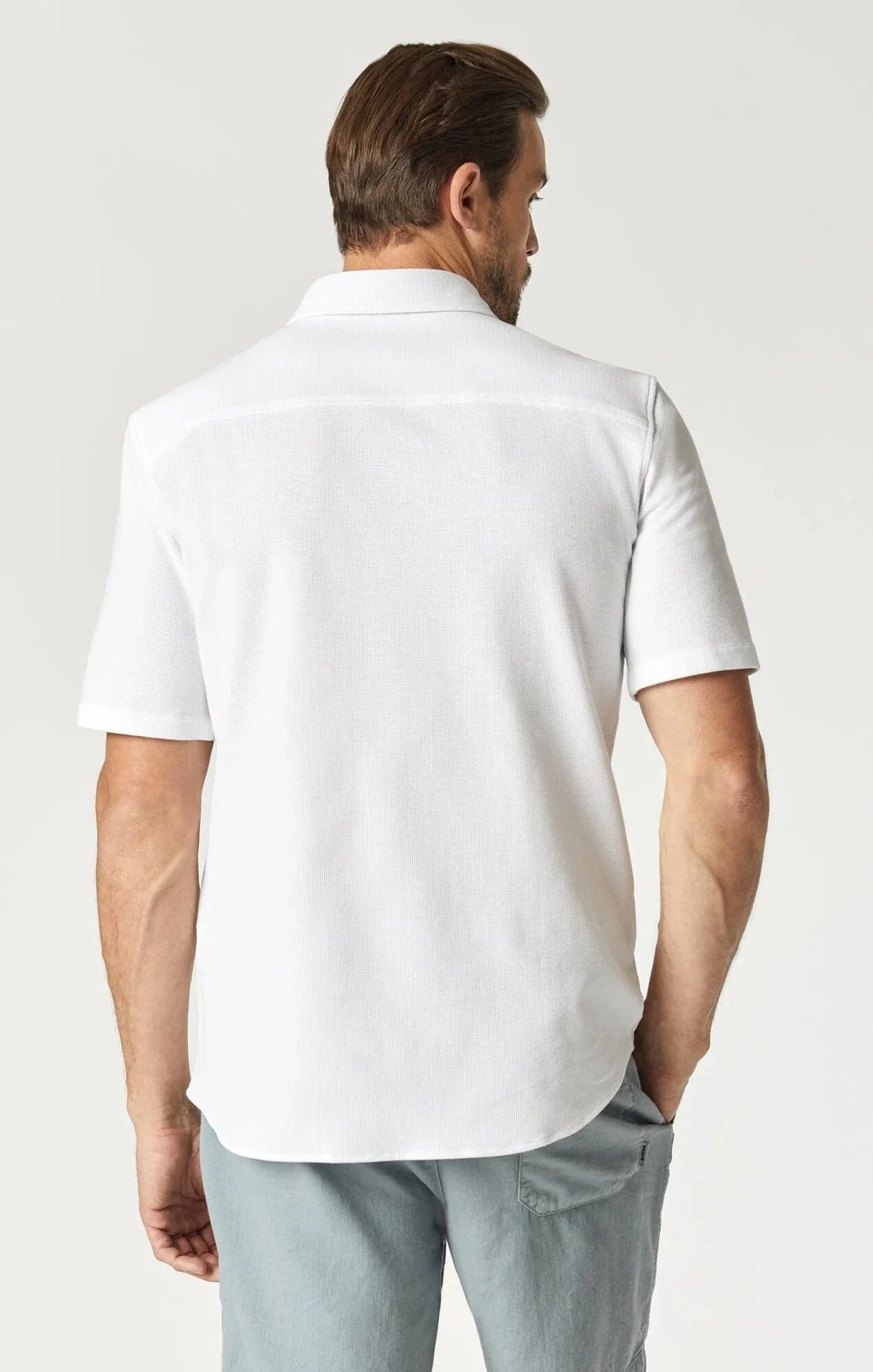 MAVI: Short Sleeve Waffle Button-Down Shirt