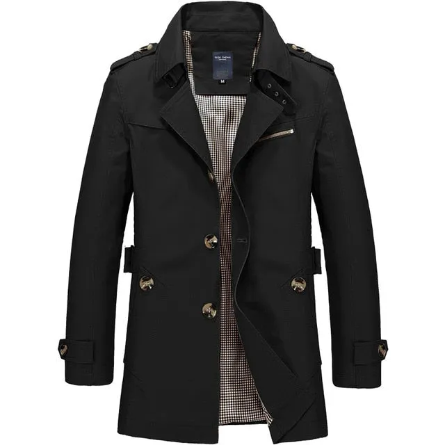 Men Jacket Coat Fashion Trench Coat New Spring Brand Casual Fit Overcoat Jacket Outerwear Male