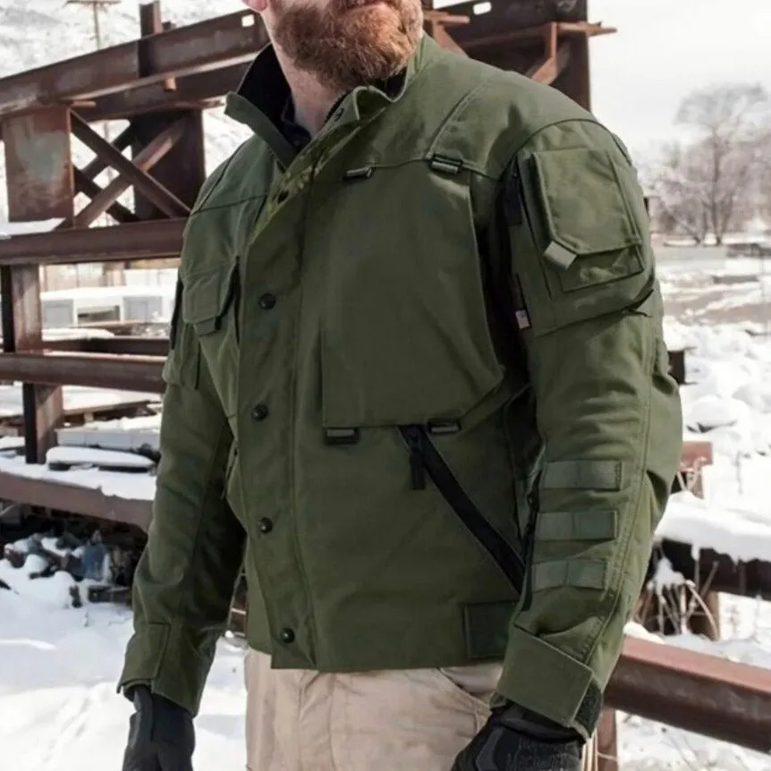 Men Military Waterproof Multi Pocket Cargo Windbreaker Coats