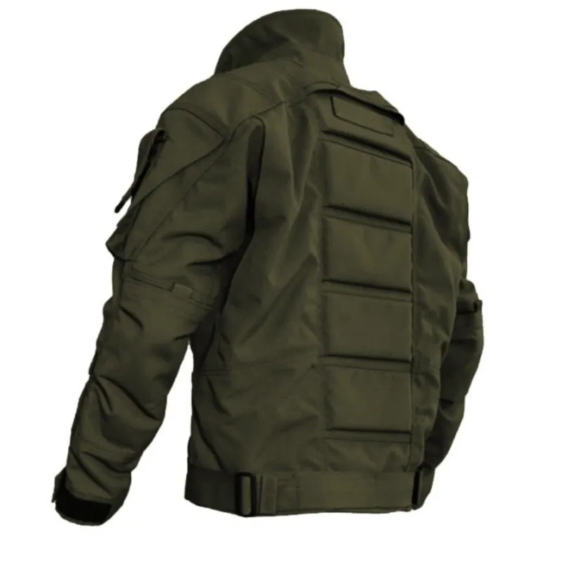 Men Military Waterproof Multi Pocket Cargo Windbreaker Coats