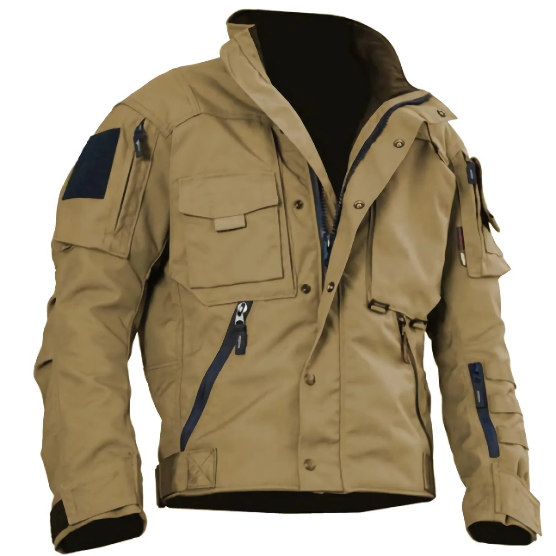 Men Military Waterproof Multi Pocket Cargo Windbreaker Coats
