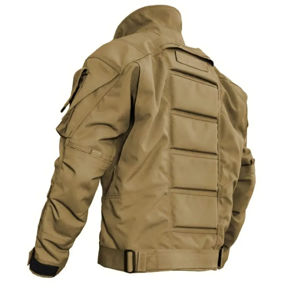Men Military Waterproof Multi Pocket Cargo Windbreaker Coats