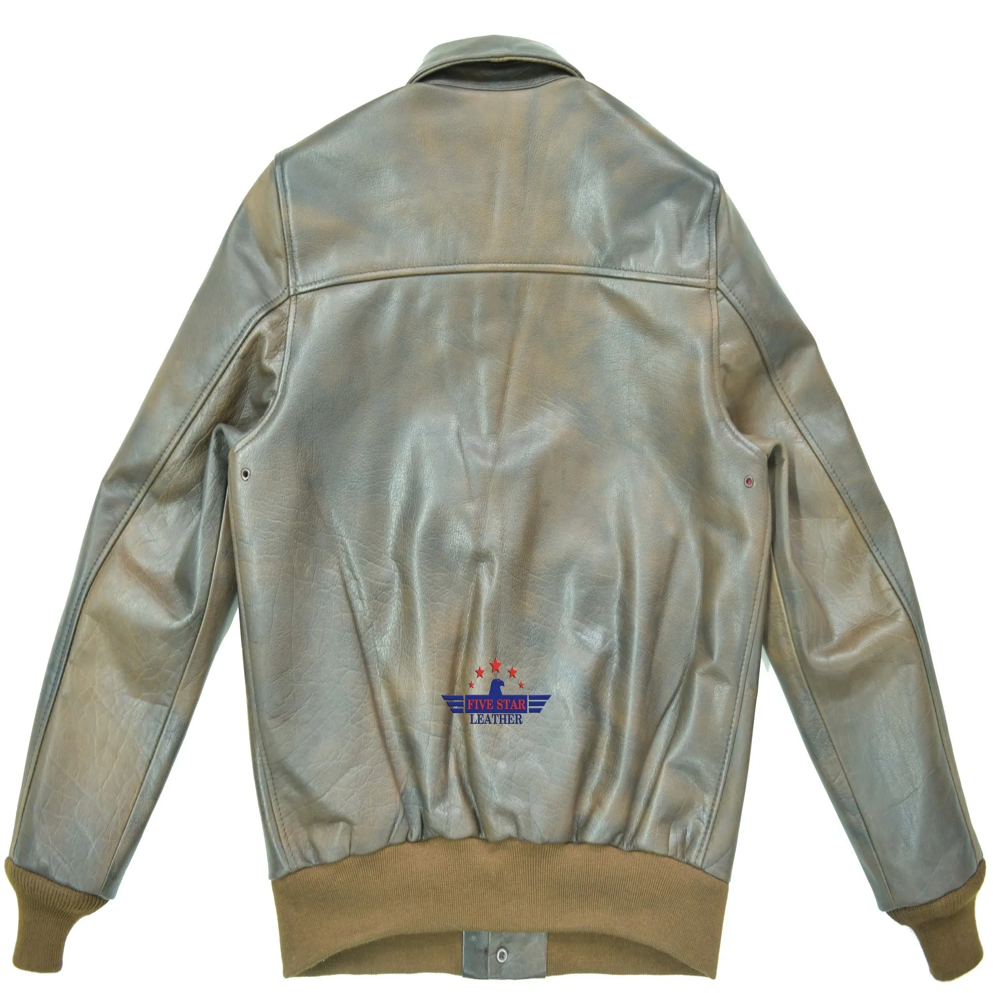 Men Pilot Flight Air force Corp Bomber WALDO PEPPER BUFFALO Leather Jacket