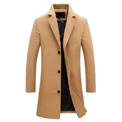 Men Slim Fits Coats Business Mens Long Winter Windproof Outwears