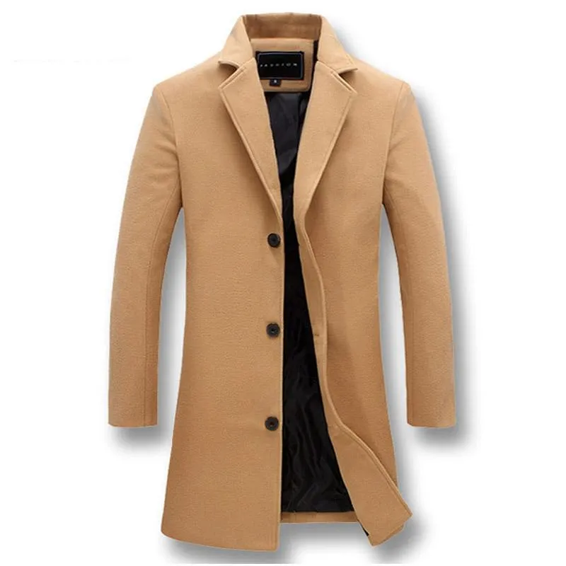 Men Slim Fits Coats Business Mens Long Winter Windproof Outwears