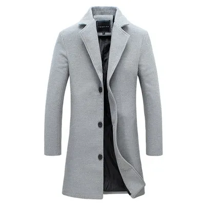 Men Slim Fits Coats Business Mens Long Winter Windproof Outwears