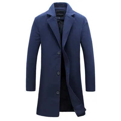 Men Slim Fits Coats Business Mens Long Winter Windproof Outwears